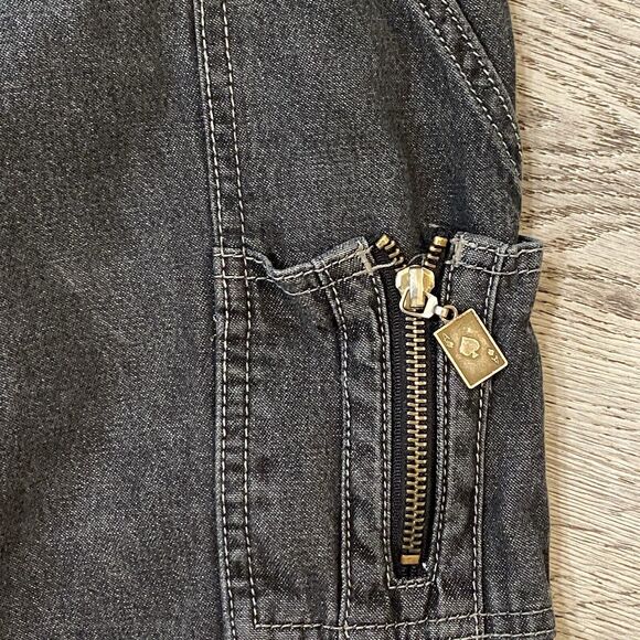Y2k FOX JEANS Men's Cargo Shorts 34 - 38 Casual Black Denim Ace Spaces Zippers - Picture 4 of 14